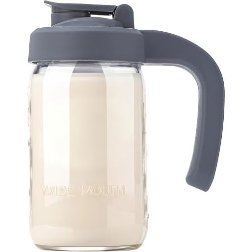 32oz Breast Milk Pitcher, Glass Pitcher Wide Mouth with Lid