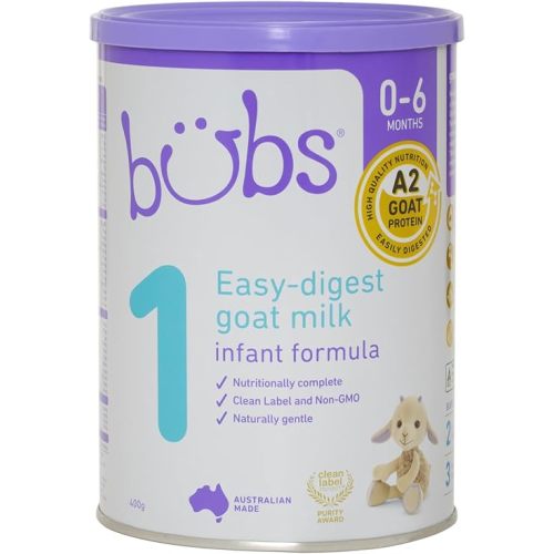 Bubs Goat Milk Infant Formula Stage 1, Infants 0-6 months, Made with Fresh Goat Milk, 14.1 oz