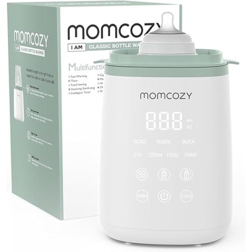 Momcozy Baby Bottle Warmer - White/Sage