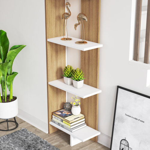 George Oliver Deddrick Corner Bookcase & Reviews | Wayfair