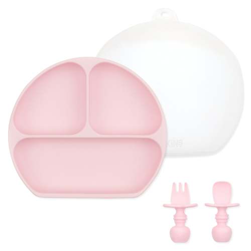 Grip Dish Essential Infant 4-Piece Mealtime Set: Pink