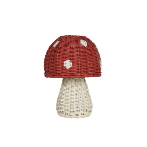 mushroom lamp in red