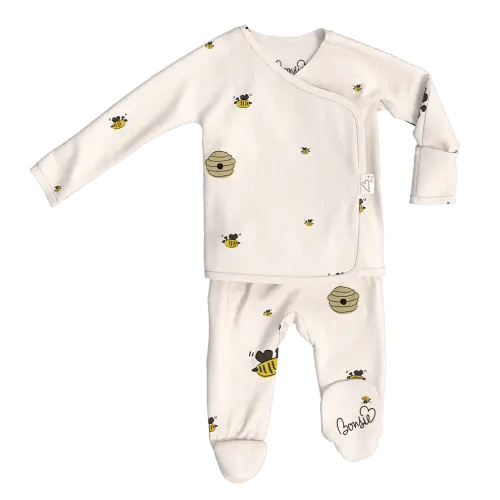 Footie - Bees & Honey – Bonsie Skin to Skin Babywear