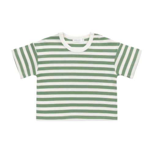 Pima Cotton Wesley Tee - Essential Stripe Parchment/Snow Pea – Jamie Kay USA