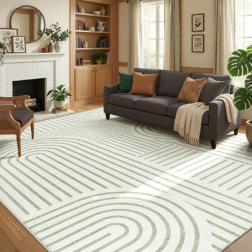 Bungalow Rose Machine Washable Rainbow Striped Rug, Modern Farmhouse Decor, Soft Non-Slip Carpet for Bedroom, Nursery, and Living Room & Reviews | Wayfair