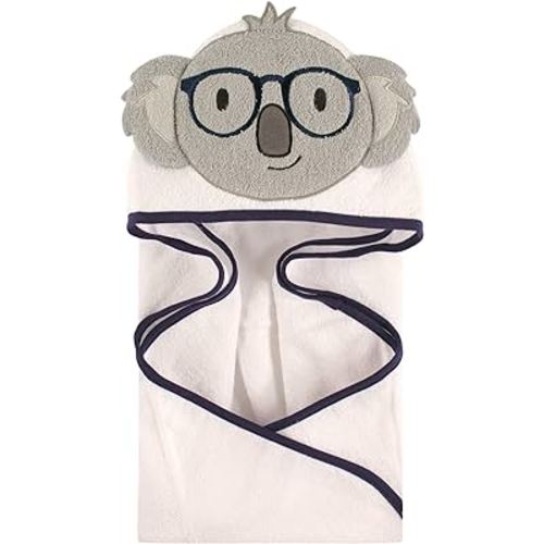 Hudson Baby Unisex Baby Cotton Animal Face Hooded Towel, Koala, One Size