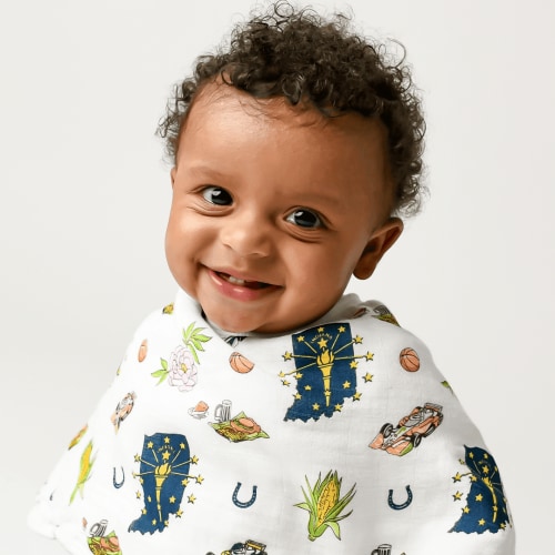 Baby Burp Cloth & Bib Combo: Indiana