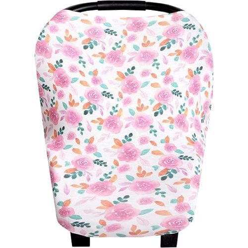 Baby Car Seat Cover Canopy and Nursing Cover Multi-Use Stretchy 5 in 1 Gift Wren by Copper Pearl