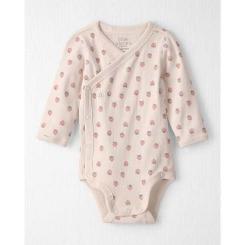 Baby Girl Organic Cotton Wrap Bodysuit in Strawberry Print - Little Planet | Carter's