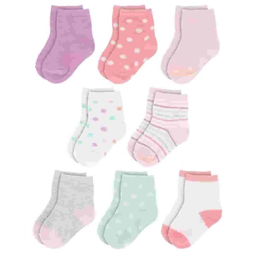 Rising Star Unisex Organic Quarter Baby Socks for Infants (8 Pack)