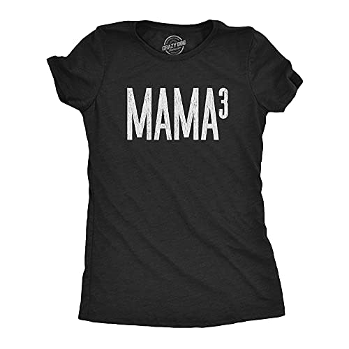 Womens Mama Squared Cubed T Shirts Funny Mom of Two Three or Four Tees for Mothers Day