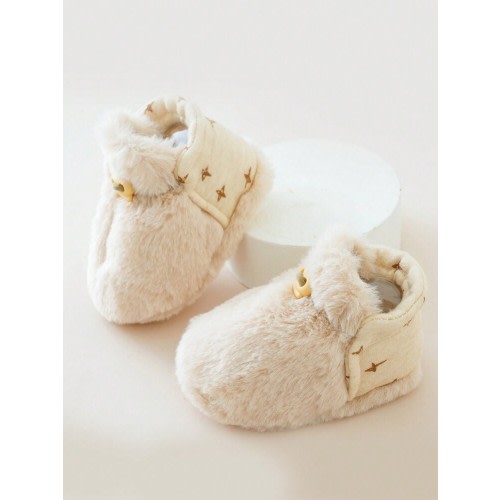 1pair Unisex Babies' Cute Fleece Booties Socks For Warmth In Winter | SHEIN USA