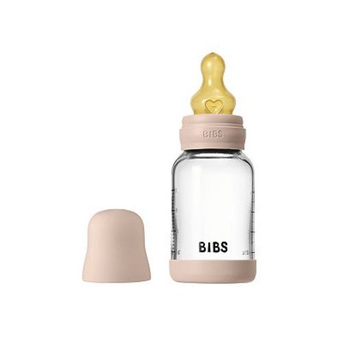 Bibs Slow Flow Latex Nipple 4 oz. Glass Baby Bottle