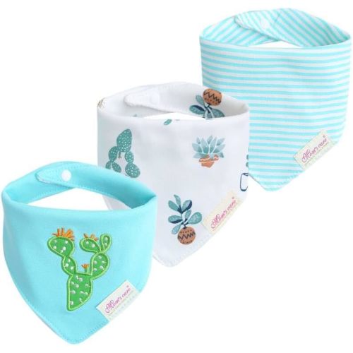 JN&LULU 3 Pack Newborn Baby Bibs Bandana Drool Bibs for Drooling Cotton Baby Gifts