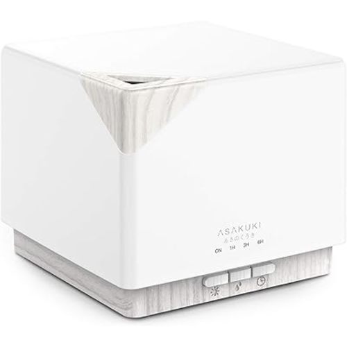 ASAKUKI 700 ml Premium Essential Oil Diffuser, 5 in 1 Ultrasonic Aromatherapy Fragrant Oil Vaporizer Humidifier, Timer and Auto-Off Safety Switch, 7 LED Light Colors
