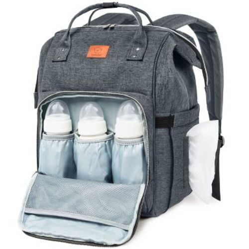 KeaBabies Original Diaper Bag Toddler Backpack, Multi Functional, Water-resistant, Large Baby Bags for Girls, Boys (Mystic Gray)
