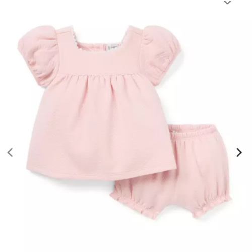 Baby Paris Pink Baby Quilted Puff Sleeve Matching Set by Janie and Jack