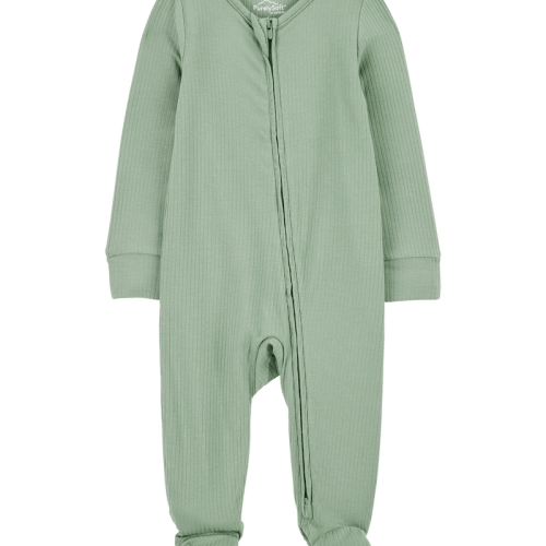 Olive Baby Solid 2-Way Zip PurelySoft Sleeper Pyjamas - Green | Carter’s Oshkosh Canada