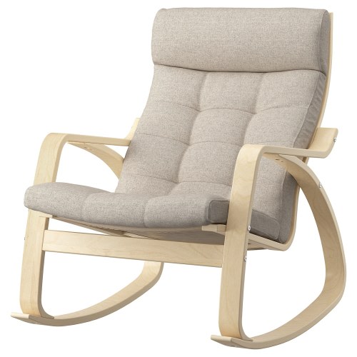 POÄNG Rocking chair - birch veneer/Gunnared beige