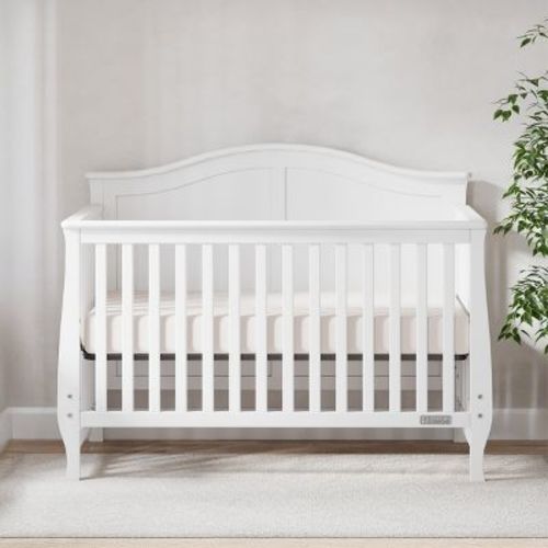 Child Craft Camden 4-in-1 Convertible Crib, Converts to Day Bed, Toddler Bed and Full Size Bed, 3 Mattress Positions, Baby Safe Finish (Matte White)