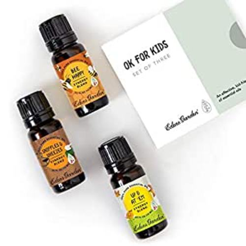 Amazon.com: Edens Garden"OK for Kids" 3 Set, Best 100% Pure Essential Oil Synergy Blend Aromatherapy Starter Kit (Child Safe 2+, for Diffuser & Therapeutic Use), 10 ml : Health & Household