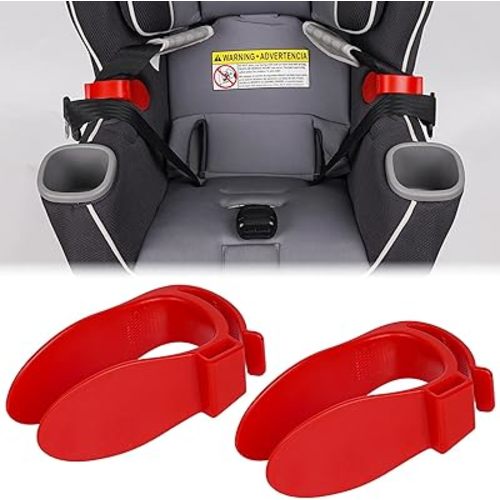 Car Seat Strap Organizer Clip – Keep Harness Straps Neat & Easily Accessible – Prevents Twisting & Tangling – Universal Fit for Infant, Toddler, and Booster Seats – Quick Installation (Red)