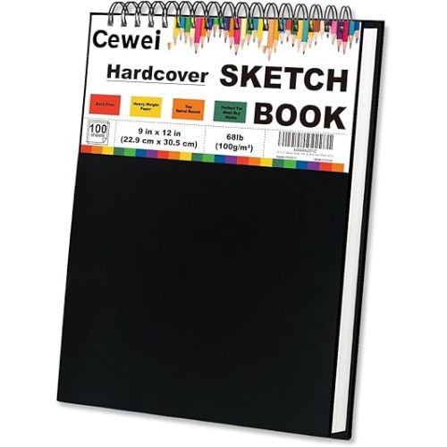 9" x 12" Sketch Book, Top Spiral Sketchbook, 100 Sheets Sketch Pad, (68 lb/100 GSM) Drawing Paper Pad, Drawing Pad for Kids, Artist Sketchbook for Drawing, Illustration & Art Supplies.