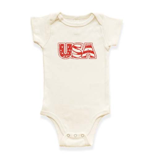 USA Organic Cotton Baby Bodysuit Short Sleeve