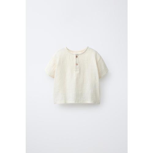 BUTTONED COMBINATION T-SHIRT - Ecru | ZARA United States
