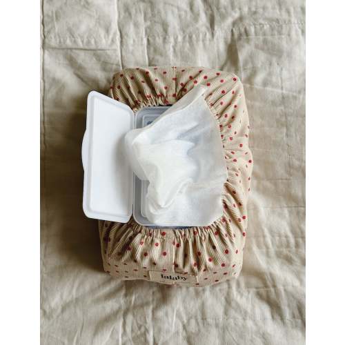 Wet Wipe Cover in Red Dot