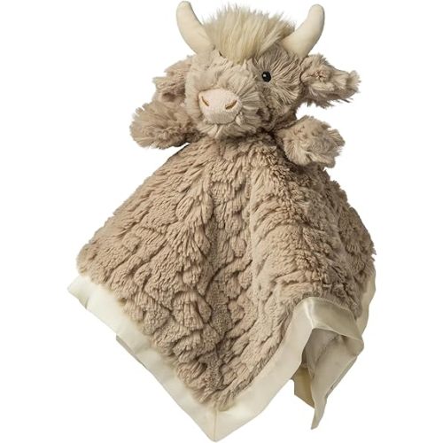 Mary Meyer Lovey Putty Nursery Baby & Toddler Stuffed Animal Security Blanket Soft Snuggle Toy, 13 x 13-Inches, Brown Highland Cow