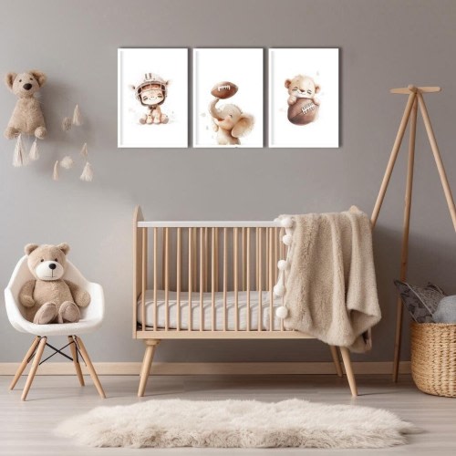Football Nursery Decor Boy - American Football NFL Wall Art - Minimalist Animal Sports Nursery Decor - Football Kids Decor