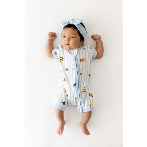 Zipper Shortall Romper in Amalfi Coast