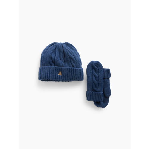 Baby & Toddler Cable-Knit Beanie & Mittens Set