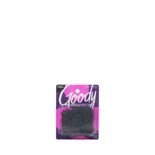 Goody Mini Rubber Bands, Ouchless Hold Hair Elastics for Fine Hair, Black, 250 Ct