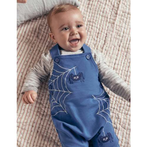 Jersey Overalls Set - Dark Blue Spider Webs | Boden USA