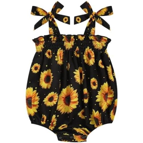Baby Girl Summer Clothes Newborn Girl Outfits Cute Strap Baby Girl Romper Jumpsuit Infant Floral One Piece Bodysuit