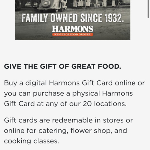 Who is the gift card for? | Harmons Gift Cards by CashStar