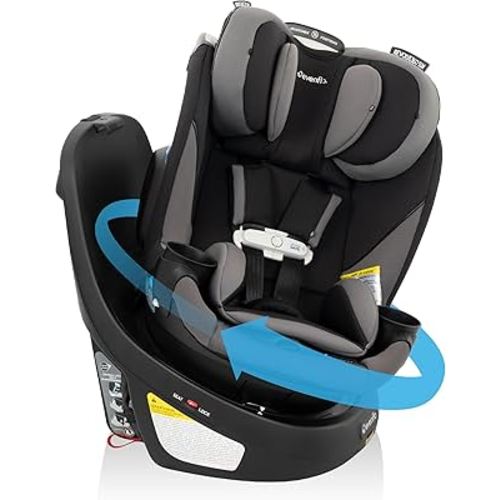 Evenflo Gold Revolve360 Slim 2-in-1 Rotational Car Seat with SensorSafe (Obsidian Black)