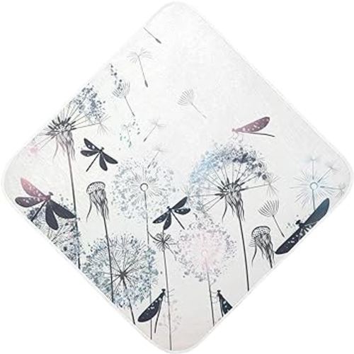 Dandelion and Dragonfly Muslin Hooded Baby Towel Ultra Soft and Absorbent Bath Towel for Boy Girl Cotton Baby Bathrobe Blanket for Newborn Infant Toddler, 30x30 Inch