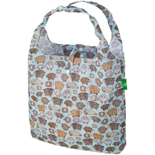 ECO CHIC Foldable Reusable Grocery Bags - Lightweight, Recycled & Reusable Shopping Bag - Waterproof Packable Tote