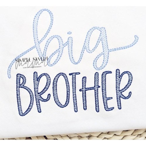 Big Brother Big Sister Monogrammed Embroidery T-shirt/Bubble/Romper