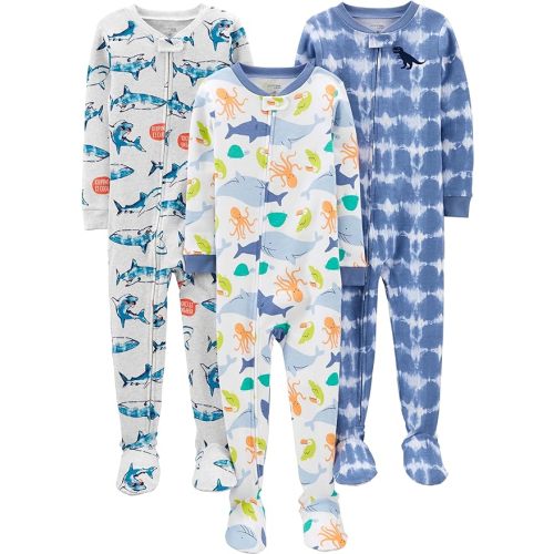 Simple Joys by Carter's Baby Boys 3 pack Snug Fit Footed Cotton Pajamas
