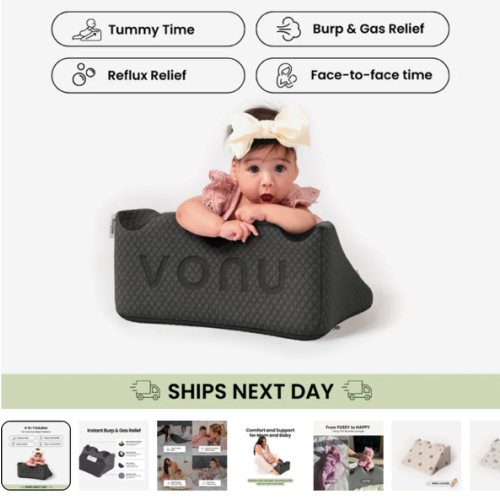 Burplee Lounger | Tummy Time, Gas and Reflux Relief for Babies | 0-9 Months – Vonu