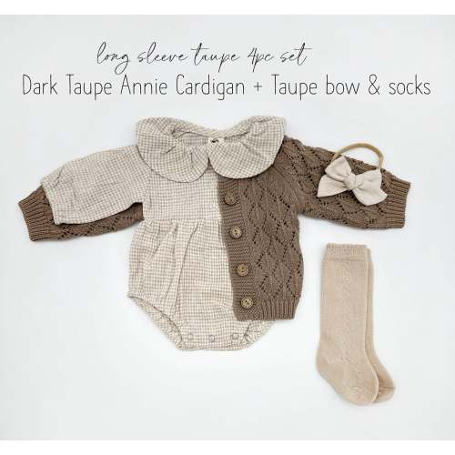 Adalia Gingham Romper 4pc Set – Olive and Cradle