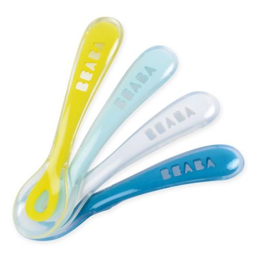 Beaba® Second Stage 4-Piece Multicolor Silicone Baby Spoon Set