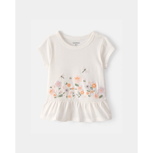 Baby Girl Floral Embroidered Top - Ivory - OshKosh B'gosh | Carter's