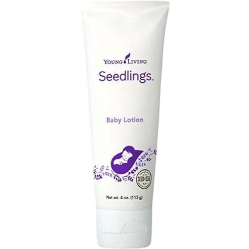 Young Living Seedlings Baby Lotion - 4 oz - Hypoallergenic Skincare for Delicate & Sensitive Infant Skin - Gentle, Non-Greasy, Soothing Hydration & Softness