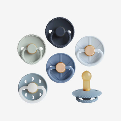 Frigg Natural Rubber Pacifier 6-Pack (0-6 Months) (2 Colors)