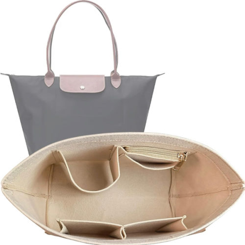 Amazon.com: Lckaey Purse Organizer Insert for Longchamp, Premium Felt Long Champ Le Pliage Handbag Organizer Large beige